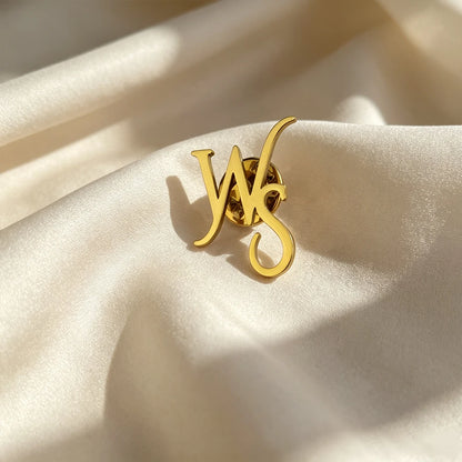 Customized Initial Letter Brooch Fashion Stainless Steel Customized Initial Letter Brooch Personalized Men's Jewelry Gift