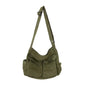 1Pc New style retro crossbody bag, single-shoulder bag, casual canvas bag, large capacity, artistic street photography bag