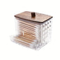 8oz Cotton Swab Holder Dispenser Clear Diamond Pattern Bathroom Organizer Accessories Decor for Storage Cotton Ball Holder Apoth