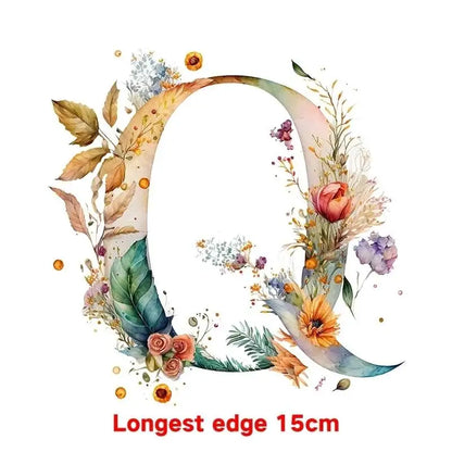 15cm Cartoon Flower Alphabet Heat Transfer Heat Press Printed Accessories PatchDIY children's clothing decoration sticker