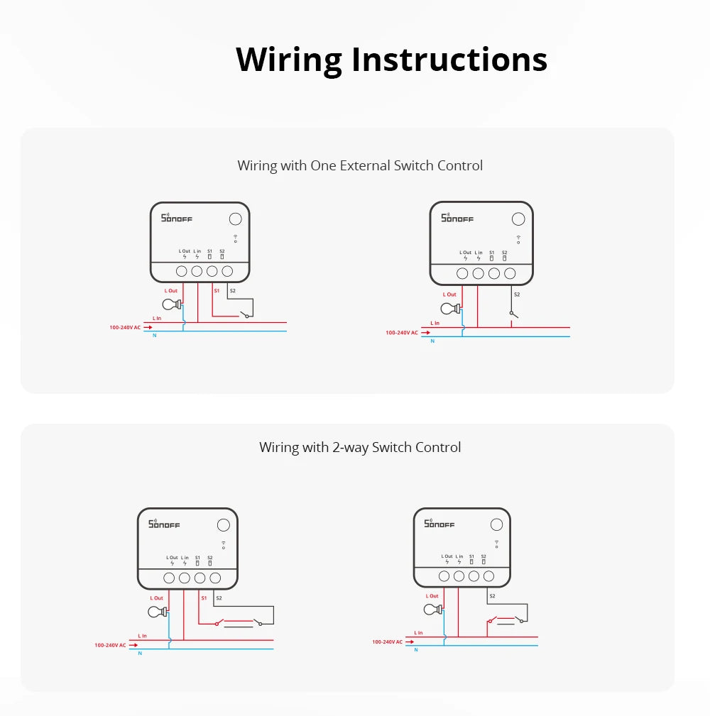SONOFF ZBMINI-L2/ZBMINIR2 Zigbee DIY Smart Switch Module No Neutral Wire Require 2 Way Control Home Automation For Alexa eWelink