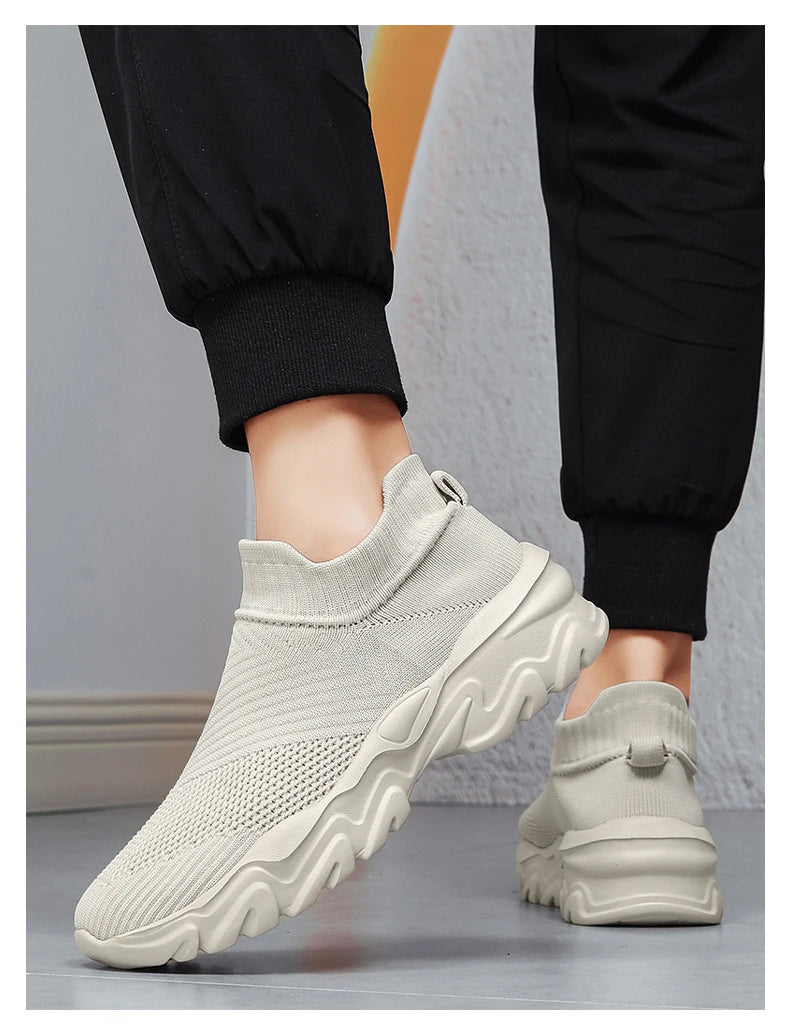 Men'S And Women'S Sneakers Mesh Breathable Lightweight High-Top Running Tennis Shoes Comfortable Outdoor Pair Naked Boots