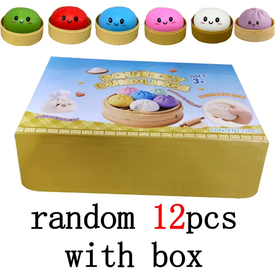 Glitter dumpling squishies Glitter Dumpling Squishy with Box Dumplings Sensory Dumpling Pressure Toy for Stress Relief