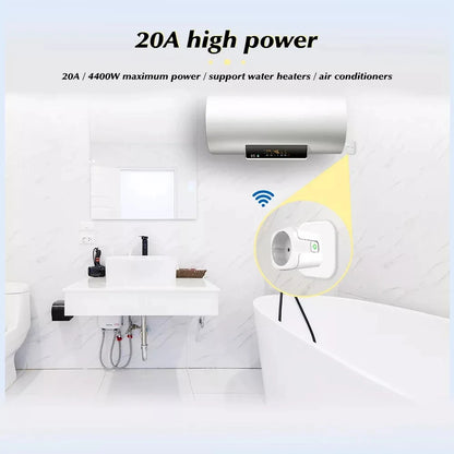 WiFi Zigbee Energy Monitoring Smart Plug EU 16A/20A Remote Timer Socket for Kitchen Home Appliance Works with Tuya Alexa Google
