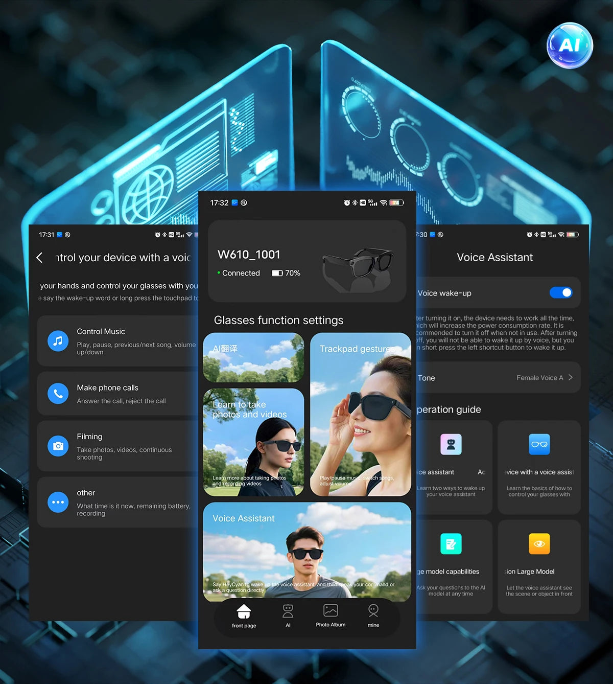 2026 New AI Smart Glasees With 800W Camera Video Recording AI Photo Recognition Bluetooth Call Translation Voice Sunglasses Man