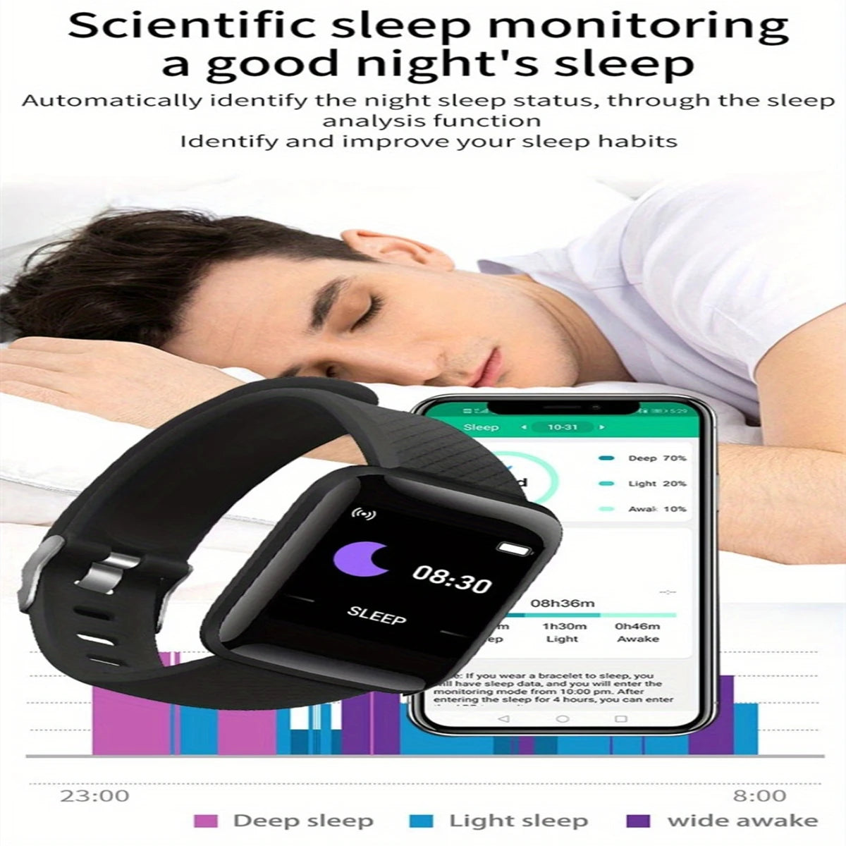 D13 Smart Watch Men Women 116 Plus Sports Mode Running Track Fitness Smart Band Message Reminder Smart Bracelet For Android IOS