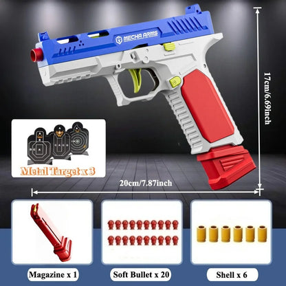 Automatic Continuous Firing SIG17 Shell Ejceting Toy Gun EVA Soft Bullets Airsoft Pistol for Outdoor Sports Shooting Gift