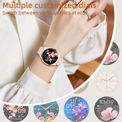LIGE Luxury Smart Watch For Woman 1.27" Bluetooth Call Custom Dial Women's Bracelet Sports Health Monitor Smartwatch Ladies Gift