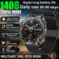 2026 Nowy Wojskowy CZOŁG Smartwatch Połączenia Bluetooth Wodoodporność 10ATM Bateria 1400mAh Monitorowanie Tętna Zegarek Sportowy Outdoor Męski