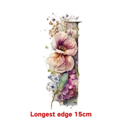 15cm Cartoon Flower Alphabet Heat Transfer Heat Press Printed Accessories PatchDIY children's clothing decoration sticker