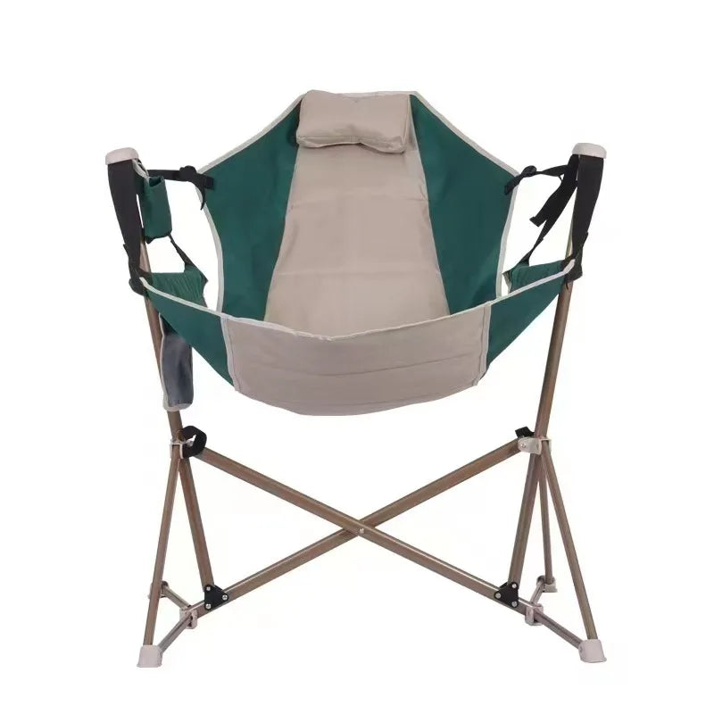 Outdoor rocking chair foldable chair fishing chair portable camping hanger, casual nap chair folding chair moon chair recliner