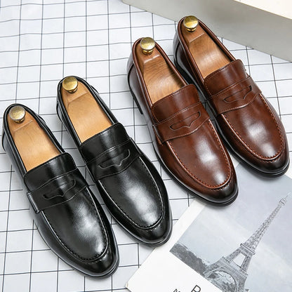 Classic Casual Business Shoes Men Formal Social Wedding Leather Shoes Men Slip On Office Leather Loafers Men's Dress Shoes