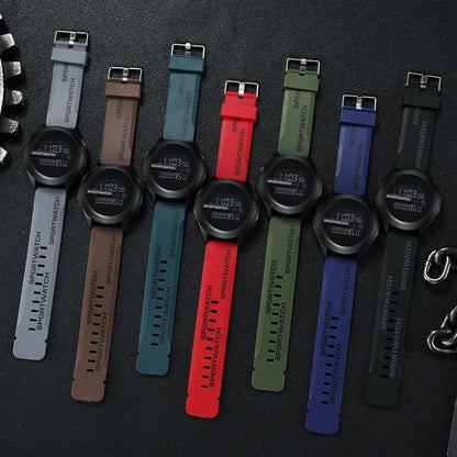 YIKAZE Men Sport LED Watches Top Brand Men Digital Clock Multi-Functional Rubber Man Fitnes Athlete Timekeeping Electronic Watch
