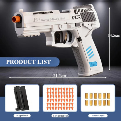 Shell Ejection 2011 Pistol Decompression Toy Gun Outdoor Shooting Game Empty Hanging USP Continuous Firing Soft Bullet Launcher