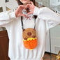 Large Capacity Capybara Plush Shoulder Bag Cartoon Capybara Handbag Unisex Capybara Handbag
