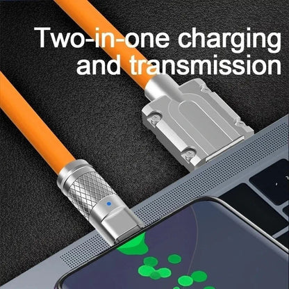 10PCS 120W Super Fast Charge Type-C Liquid Silicone Cable Quick Charge USB Lines For Xiaomi Huawei Samsung USB Phone Data Wire