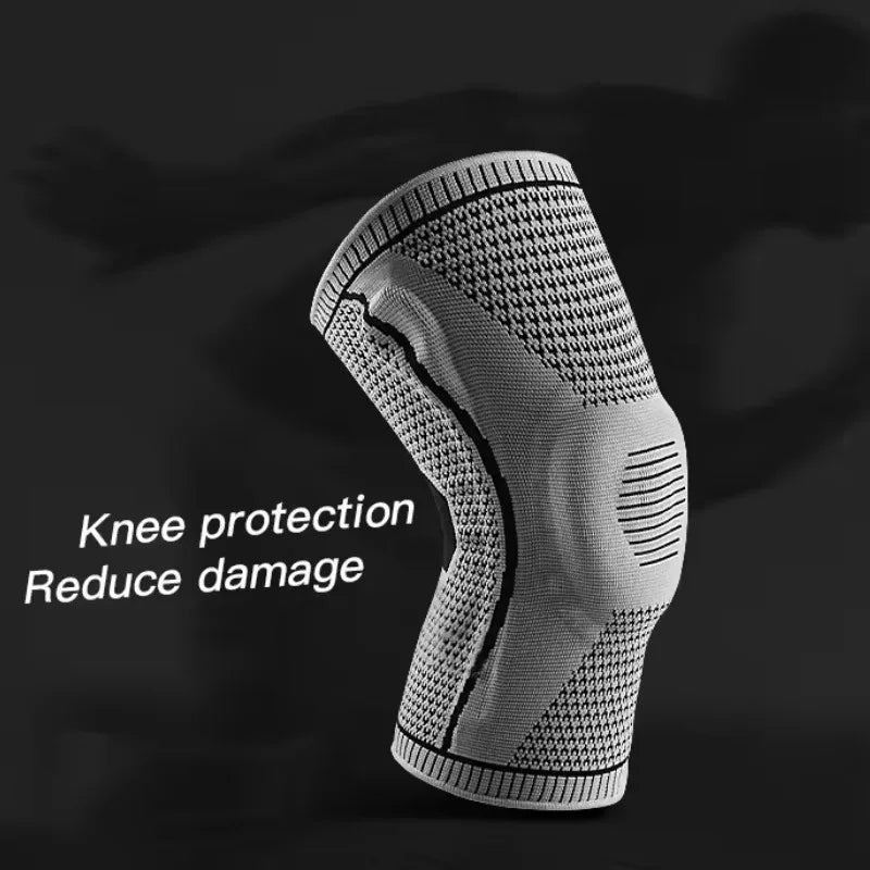 Non-Slip Knee Support Brace, Pad Stabilizers Comfort, Elastic Knee Braces, Fit Compression Sleeve for Arthritis Sports-Grey, M