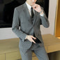 High-End Men's Wedding Suit 3-Piece Set Handsome Banquet Smart Casual Fashionable Three-Quarter Length Vest Trousers Four Season