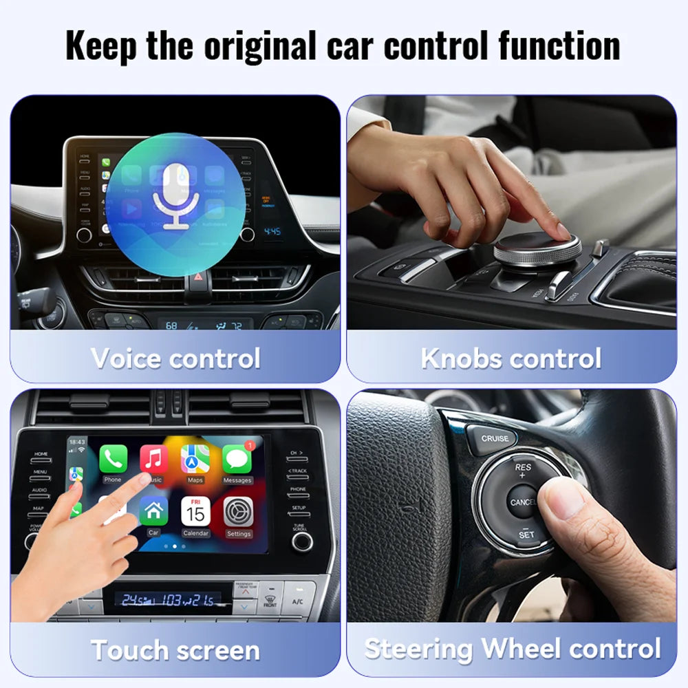 XUDA 2in1 Wired To Wireless CarPlay Adapter Android Auto Dongle Smart AI Box High Quality Car Accessories Intelligent System