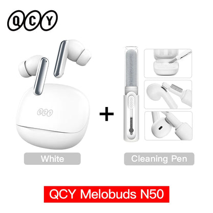 QCY Melobuds N50 ANC Bluetooth 5.4 Słuchawki Bezprzewodowe z Aktywną Redukcją Szumów 6 Mikrofonów Czyste Połączenia Wielopunktowe