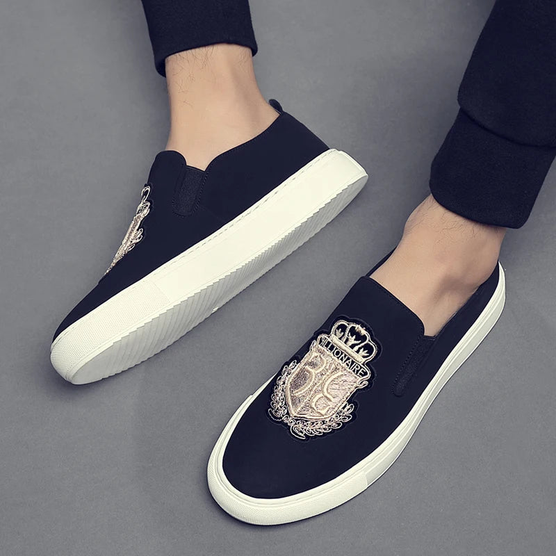 Men's Fashionable Slip-On Loafers Comfortable Soft Bottom Breathable Anti-Slip Convenient Slip-Off Men's Shoes-19051