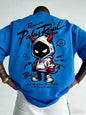 American men's summer personalized small devil letter print comfortable and breathable round neck T-shirt outdoor street top