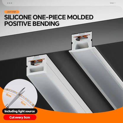 LED flexible silicone light strip embedded 24V waterproof tubing linear lamp concealed installation flexible soft light strip
