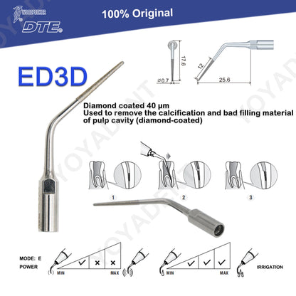 Woodpecker DTE Dental Endo Tips Ultrasonic Scaler Tips Scaling Tips ED-Series Fit NSK SATELEC Scaler Handpiece Dentistry Product