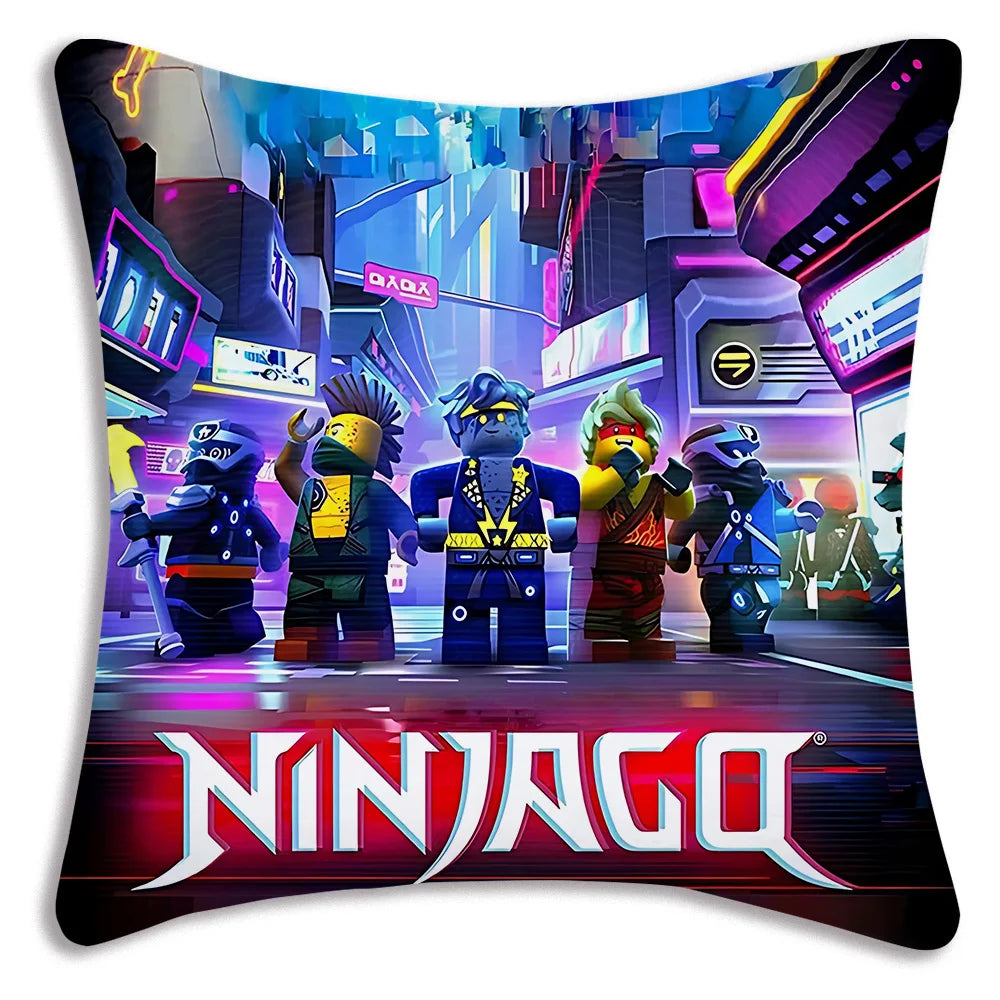 Pillow Covers Cartoon For Game Ninjagos Sofa Decorative Home Double-sided Printing Short Plush Cute Cushion Cover
