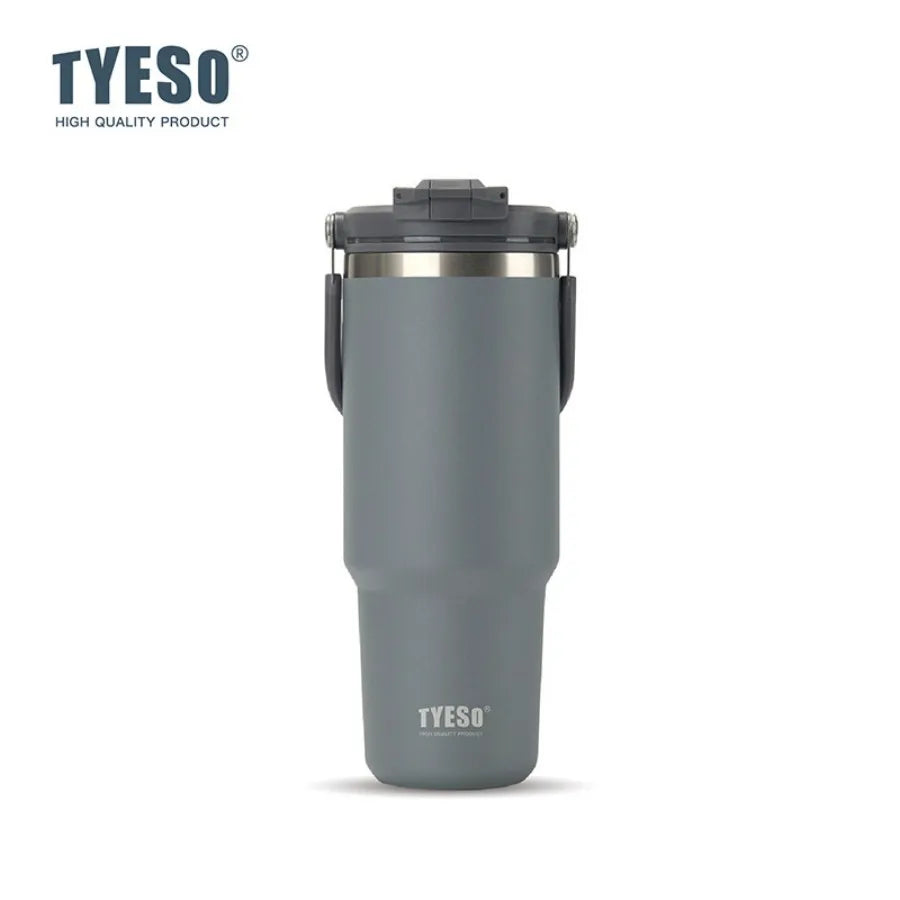 Tyeso 600ML Vacuum Flasks Handle Coffee Mug 304 Stainless Steel Ice Cup Car Bottle Hot Cold Retention Drinkware for Outdoor