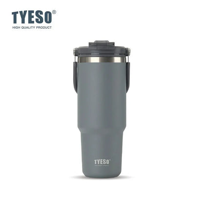 Tyeso 600ML Vacuum Flasks Handle Coffee Mug 304 Stainless Steel Ice Cup Car Bottle Hot Cold Retention Drinkware for Outdoor