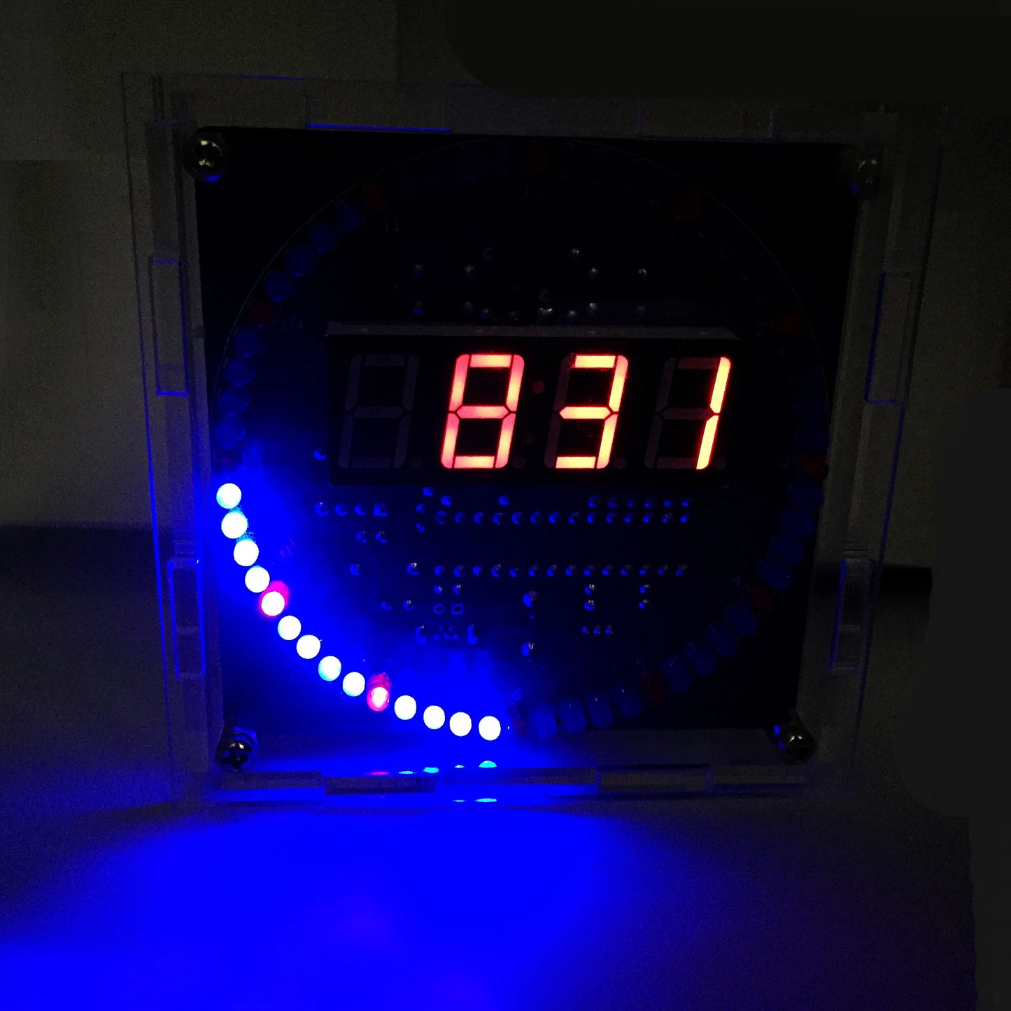 DIY Rotating Digital LED Display Module Alarm Electronic Digital Clock Kit 51 SCM Learning Board 5V DS1302