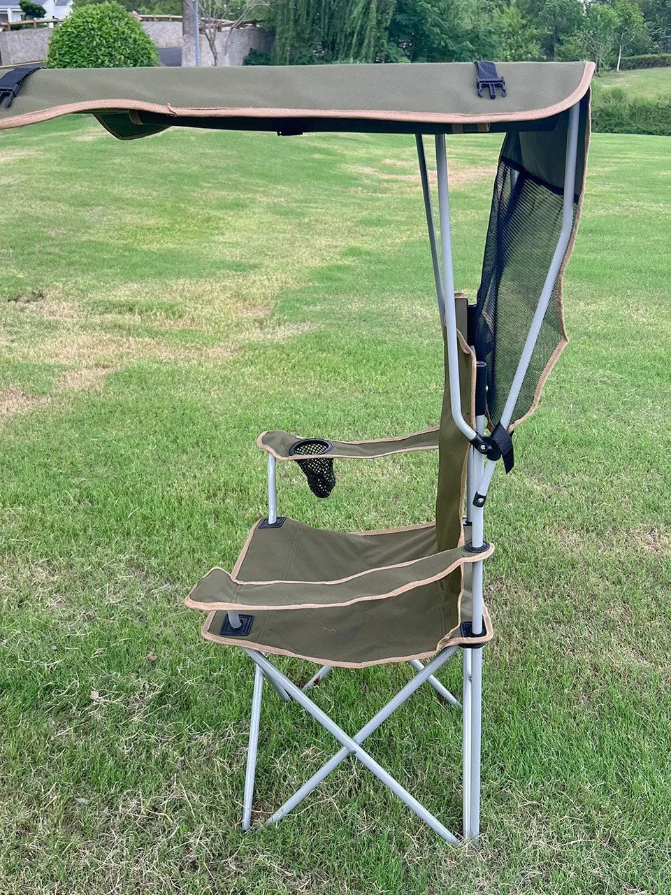 Outdoor Folding Chair, Leisure Fishing Chair, Portable Sunshade, Sunscreen, Camping Beach Chair, Armrest, Director's Sketching