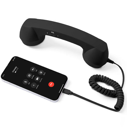 C-Type Telephones Handset Mobile Calls Receiver Type-C Plug Play Crystals Clear Calls Type C Adapter Mic Microphone Speaker