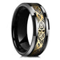 30 Colors Fashion 8MM Men Stainless Steel Celtic Dragon Rings Inlay Carbon Fiber Rings For Men Women Wedding Party Jewelry Gifts