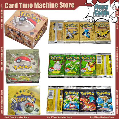 Pokemon Foil 36 Packs 1ST Edition Classic Base Set Proxy Cards PKM Games Board Games Whole Set Card Collection Toys Gifts New
