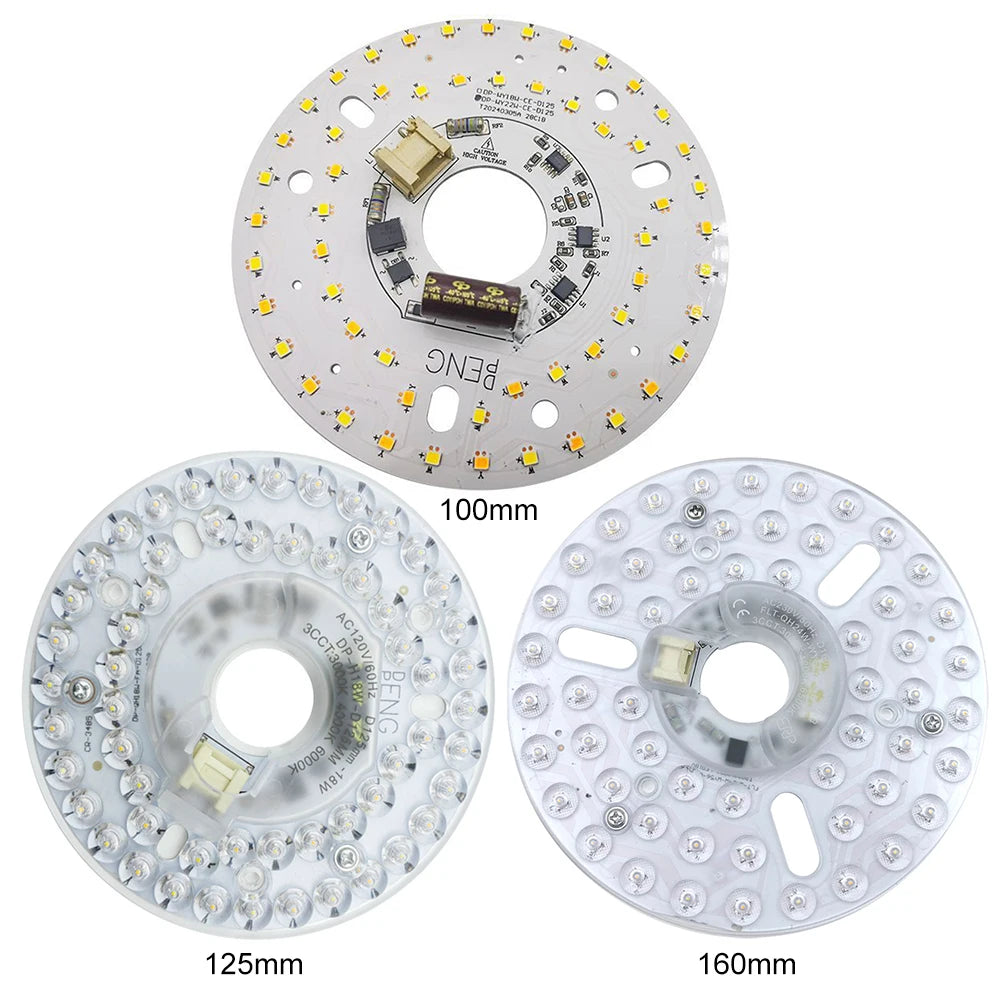 LED Ring Panel Circle Light AC 110V/220V 15/18/24W Replacement Round Ceiling Board Circular Lamp Board Ceiling Fan LED Module