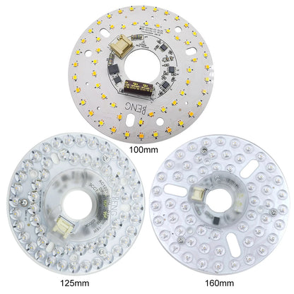 LED Ring Panel Circle Light AC 110V/220V 15/18/24W Replacement Round Ceiling Board Circular Lamp Board Ceiling Fan LED Module