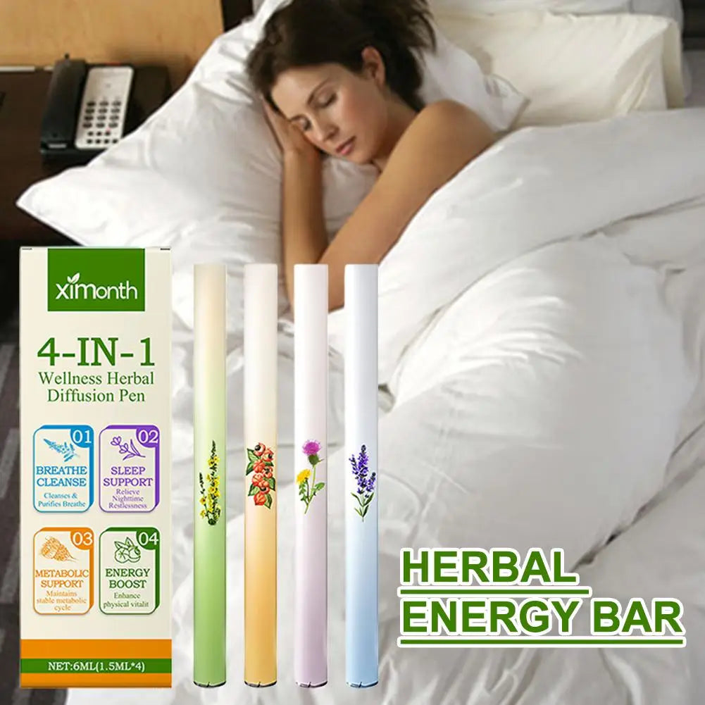 Natural Energy Boost Clear Breathing Herbal Diffuser Mullein Thyme Tea Enhances Energy Promotes Sleep Health Cleanses Lungs 4pcs