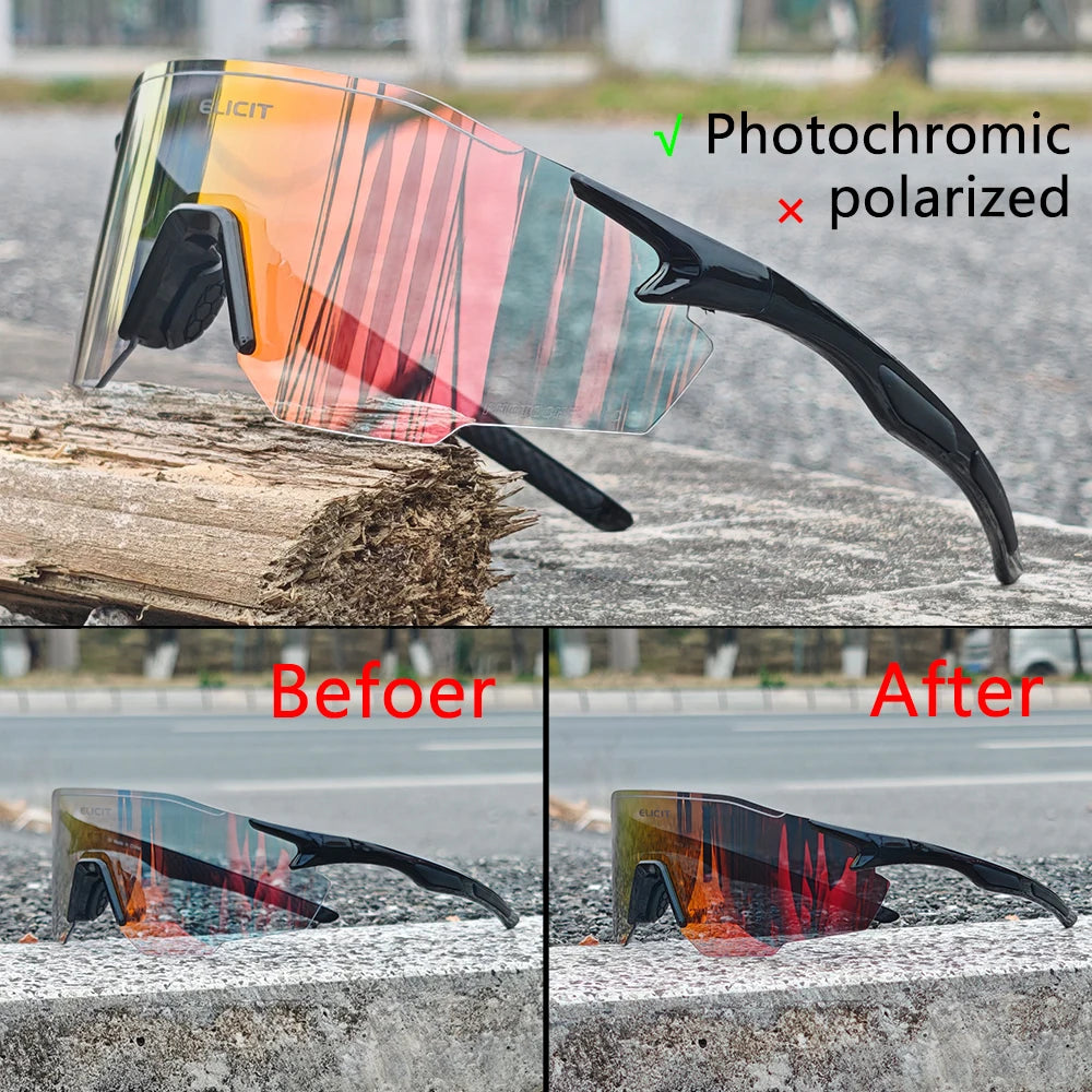 Karos Photochromic Cycling Glasses UV400 Protection Sunglasses Day Night Use Eyewear For Bicycles Fishing Driving Outdoor Hiking