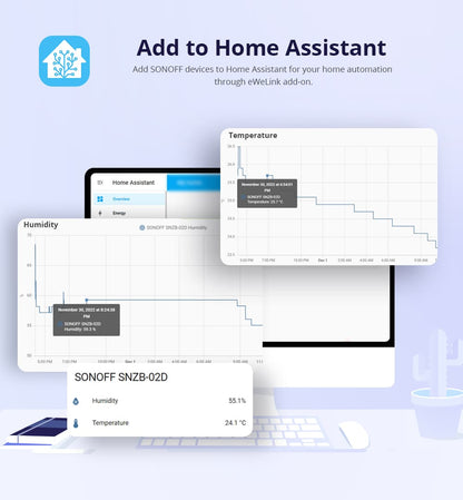 SONOFF SNZB 02D Zigbee Temperature Humidity Sensor with 2.5" LCD Screen for EWeLink SONOFF ZigBee Bridge Alexa Google Home Alice