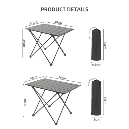 Ultra-Lightweight Aluminum Folding Camping Table - Heavy Duty Portable Outdoor Picnic & BBQ Table, Compact for Travel