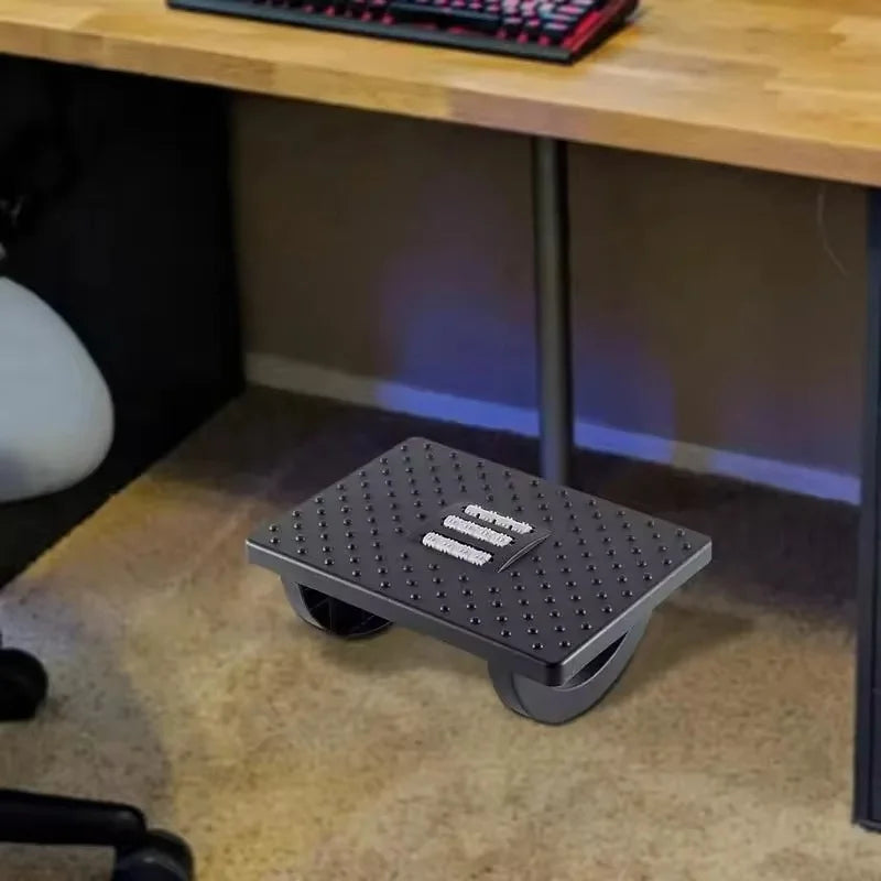 Portable Foot Stool with Massage Rollers Ergonomic Support for Home and Office Under-Desk Comfort