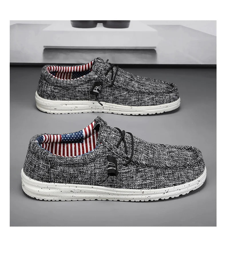 Men's Loafers Shoes Slip-on Easy To Put on Take Off Comfortable Breathable Casual Lightweight Low-Top Men's Canvas Shoes