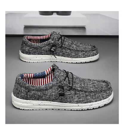 Men's Loafers Shoes Slip-on Easy To Put on Take Off Comfortable Breathable Casual Lightweight Low-Top Men's Canvas Shoes
