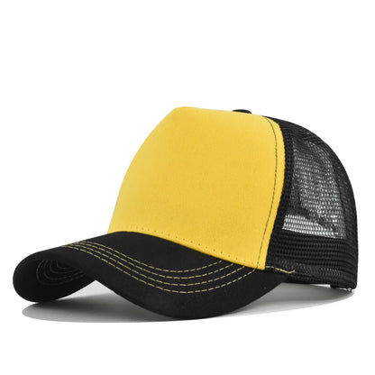 Customized Printed Logo Five Piece Baseball Caps Solid Color Mesh Breathable Sun Shading And Sun Protection Duck Tongue Hats