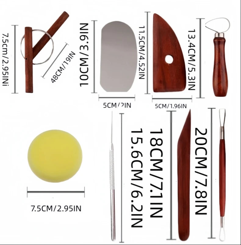 Pottery Clay Sculpting Tools Kit  Ceramic Wax Clays Carving Tools for Art Craft Pottery Sculpting Modeling Tool Set