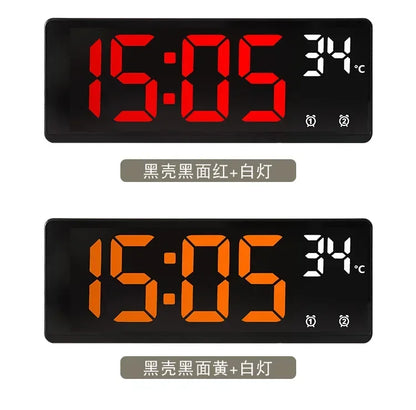 Voice Control Digital Alarm Clock Temperature Dual Alarm Snooze Desktop Table Clock Night Mode 12/24H LED Clock Watch Desk