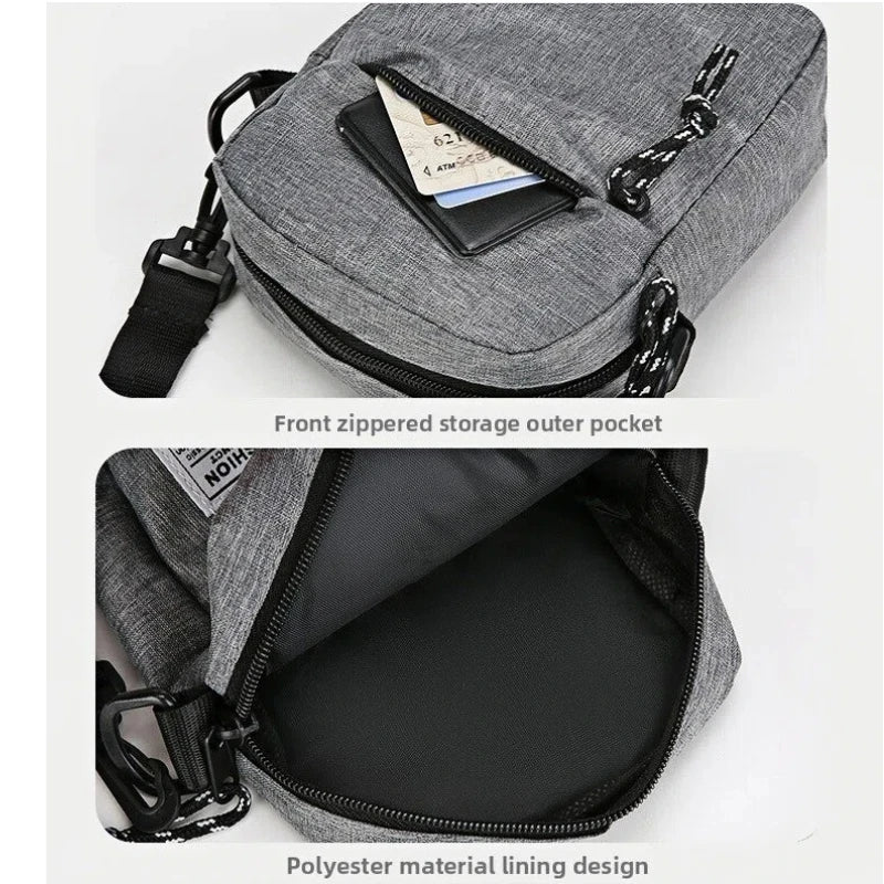 1Pcs 14×5×19cm Men Womens Canvas Crossbody Bag Lightweight Mini Shoulder Phone Pouch for Outdoor Hiking Travel Sports Square Bag
