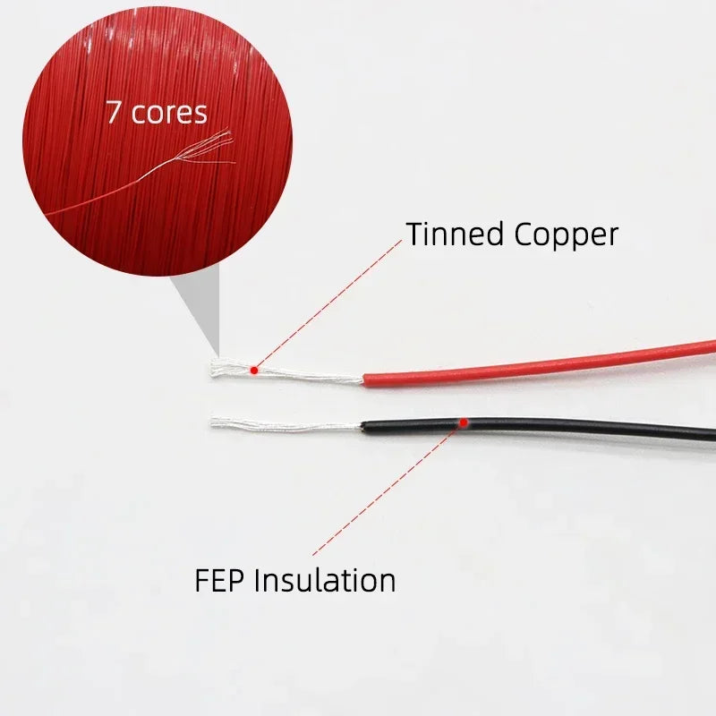 32AWG UL10064 PTFE Wires 5/10/20/30/40/50/100/200/500m Ultra Fine Micro Litz FEP Insulation Tinned Copper Wire for Soldering